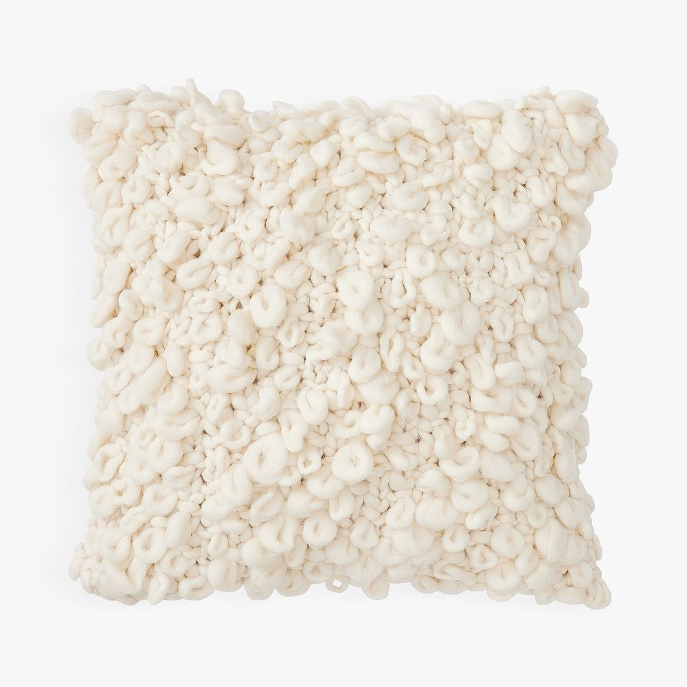 Boucle Pillow, 18x18 Inches, Ivory | Pottery Barn Teen