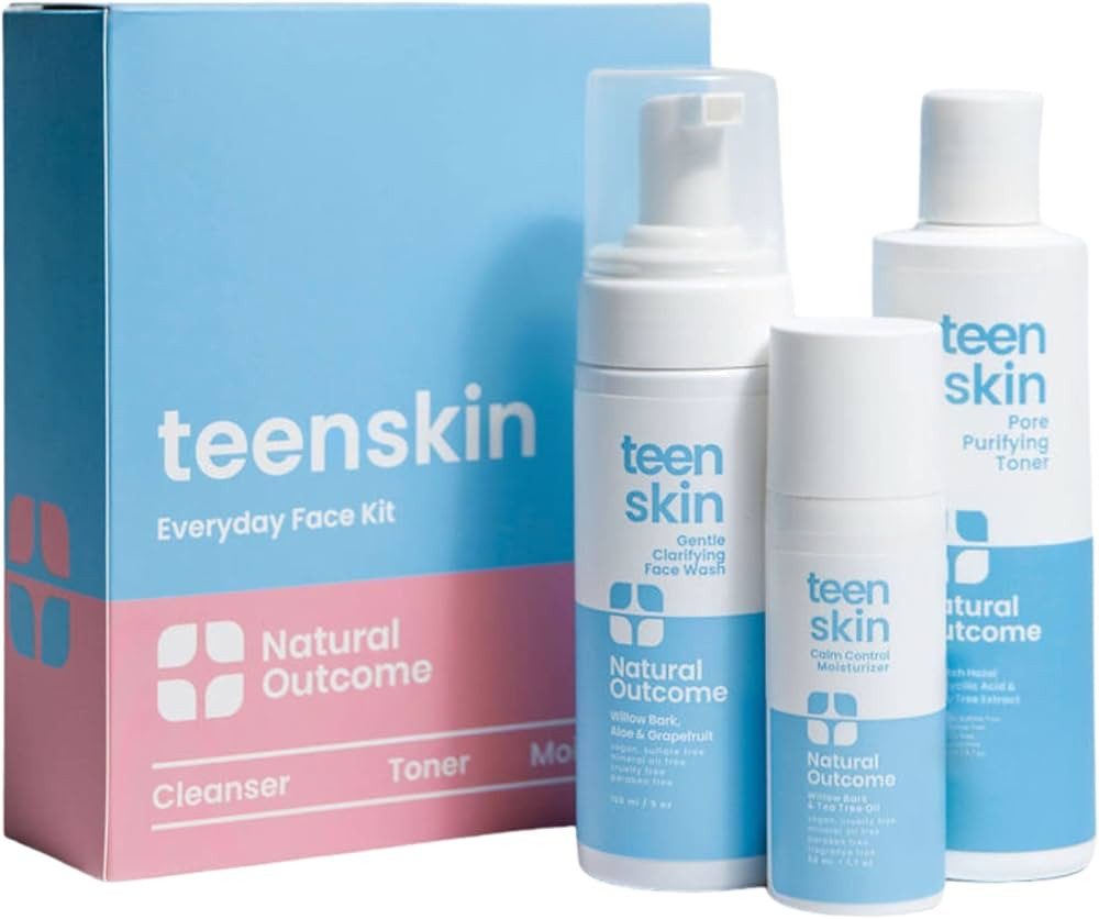 Teen Skin 3-Step Skin Care Kit | Daily Boys & Girls Skin Care Regimen | Face Wash, Toner, & Moist... | Amazon (US)