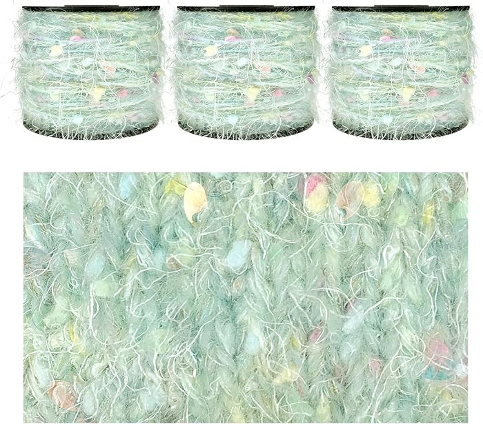 Hand-Blended Multifiber Multicolored Fancy Yarn with Iridescent Glitters for Knitting Crocheting ... | Amazon (US)