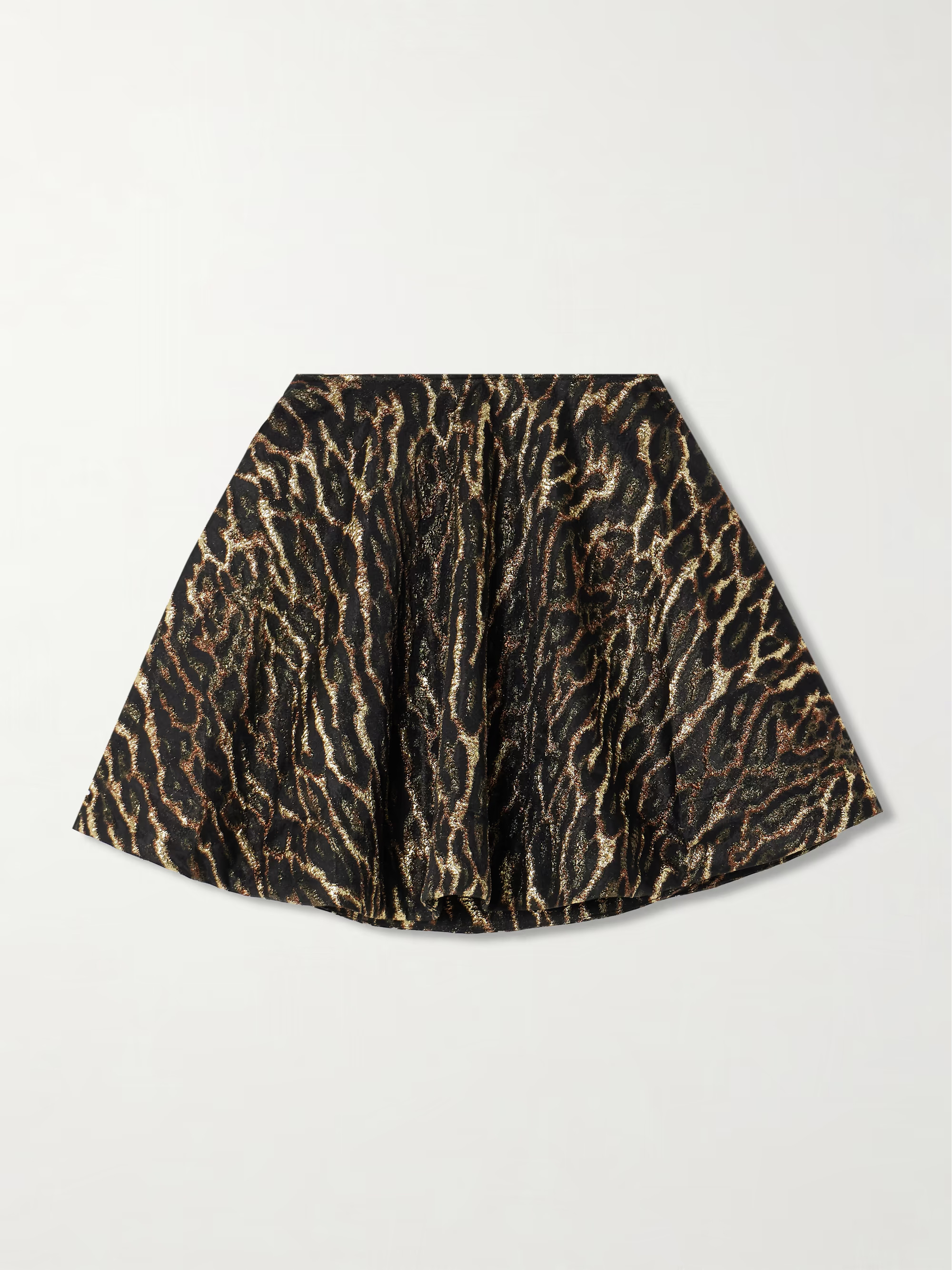 Metallic leopard-print recycled-cloqué mini skirt | NET-A-PORTER (US)