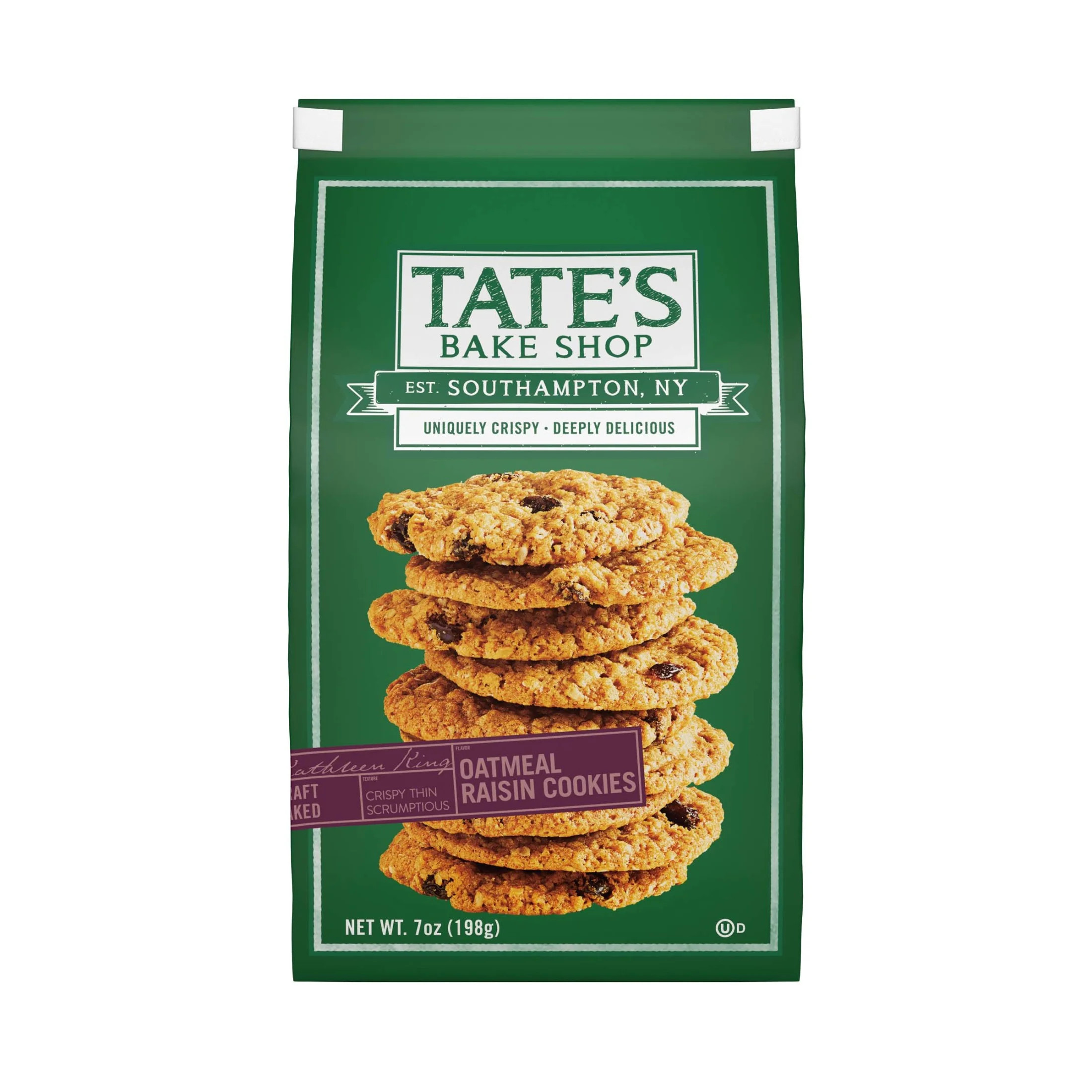 Tate's Bake Shop Oatmeal Raisin Cookies, 7 oz - Walmart.com | Walmart (US)