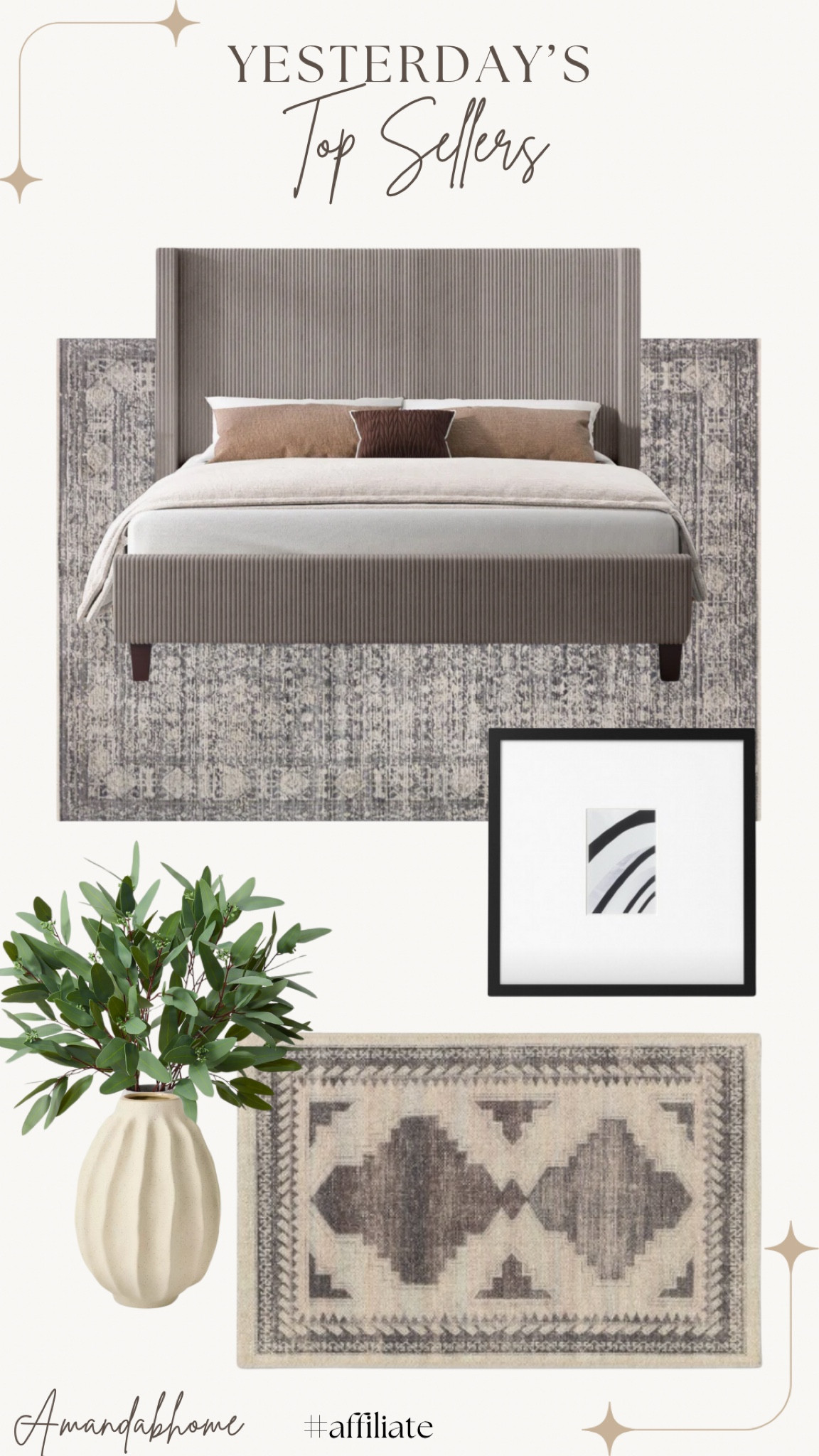 My upholstered bed frame is on sale! I have the taupe color. The rug is the charcoal/dove color in the 7-10/10
Amazon faux stems , Target vase, rug and matted frame


#LTKHome