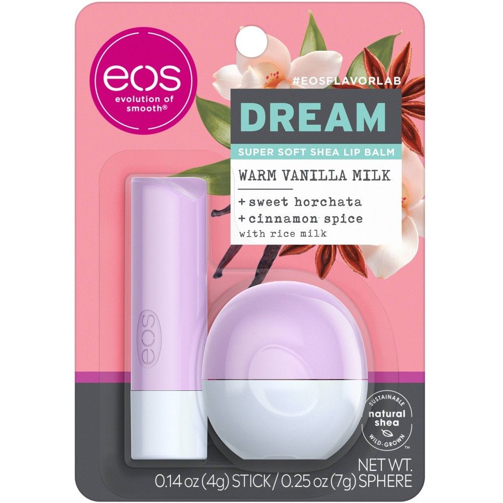 eos flavorlab Lip Balm Stick & Sphere - Dream - Warm Vanilla Milk - 0.39oz | Target