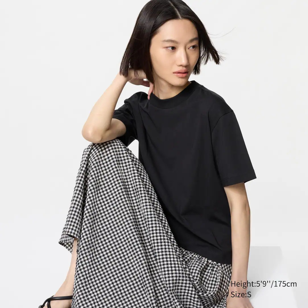 AIRism Cotton Crew Neck Short Sleeved T-Shirt | UNIQLO (UK)