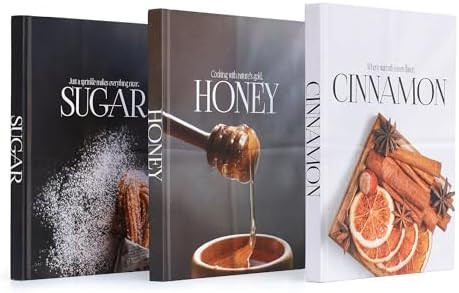 Decorative Book for Home Decor – Sugar, Honey & Cinnamon Decorative Book Set – Neutral Faux H... | Amazon (US)