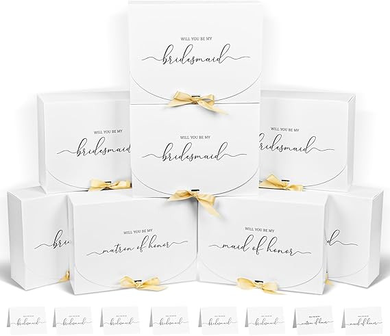 8Pack Bridesmaid Proposal Box with Bridesmaid Cards, Bridesmaid Boxes with Ribbon, Maid Matron of... | Amazon (US)