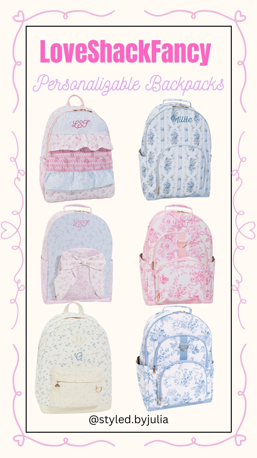 Loveshackfancy backpacks back to school travel floral personalizable backpack 

These are SO cute and can be personalized with a name or initials! 😍🎀

#LTKOver40 #LTKKids #LTKFindsUnder100