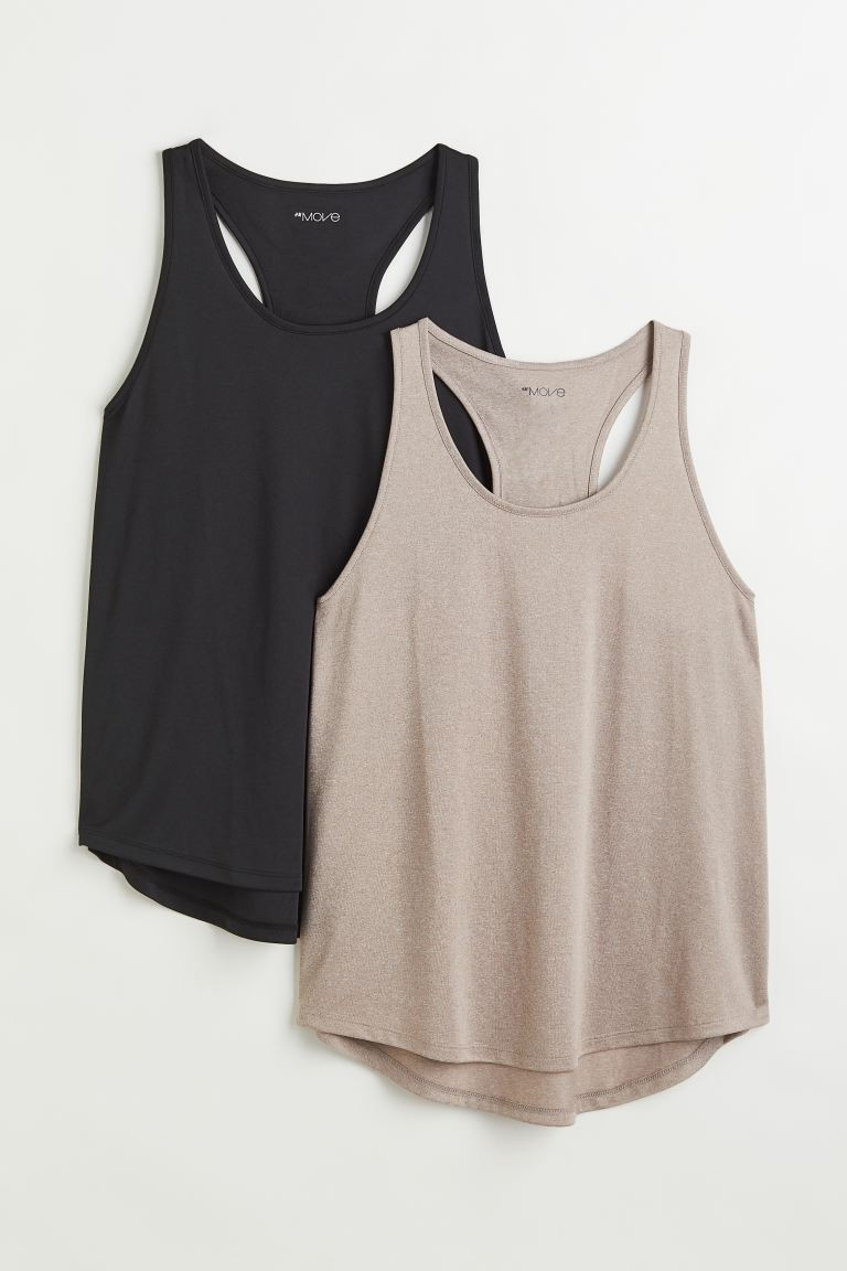 2-pack sports vest tops | H&M (UK, MY, IN, SG, PH, TW, HK)