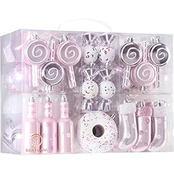 Sea Team 80-Pack Assorted Shatterproof Christmas Ball Ornaments Set Decorative Baubles Pendants w... | Amazon (US)