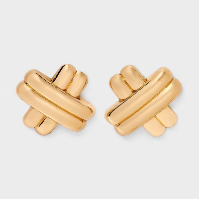 X Shape Button Post Earrings - A New Day™ Gold | Target