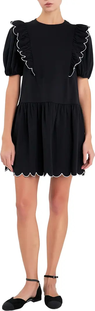 English Factory Scallop Edge Ruffle Knit Minidress | Nordstromrack | Nordstrom Rack