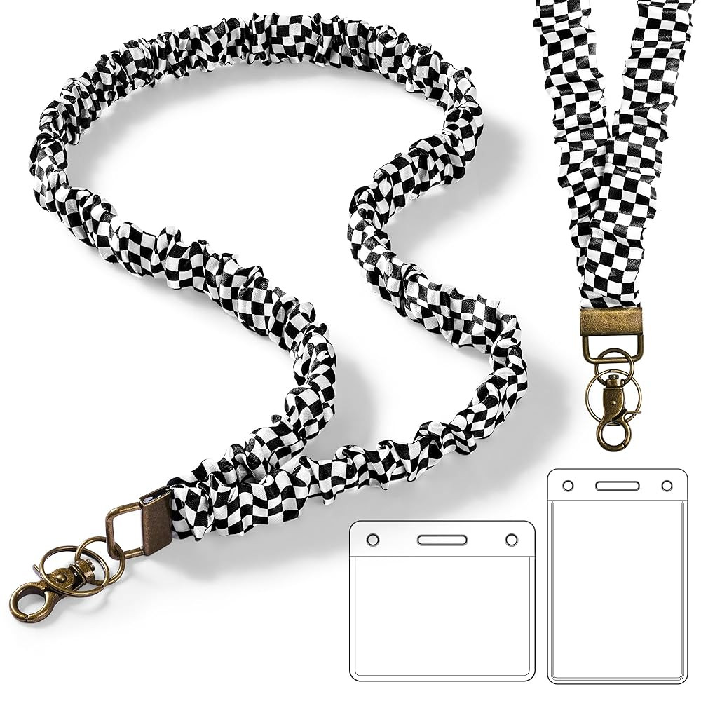 POPLOPP Scrunchie Lanyard with ID Badges Holder for Women, Stretchy Lanyards for Teachers, Cute N... | Amazon (US)