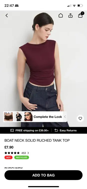 Knit Fabric Boat Neck Solid Ruched Tank Top For Daily Casual Work | Cider