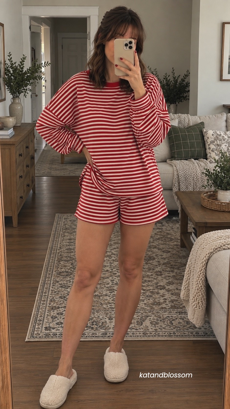 Cute red striped shorts set

#LTKOver40 #LTKootd