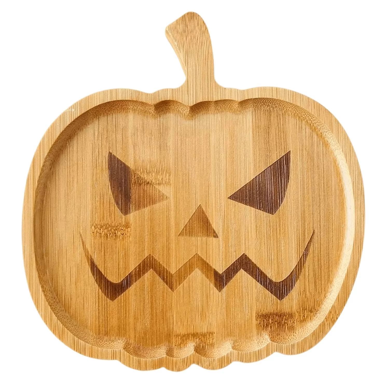 Halloween Pumpkin Plate, 2022 Wooden Appetizers Board, Shaped Plate, Wooden Cheese Board Charcute... | Walmart (US)
