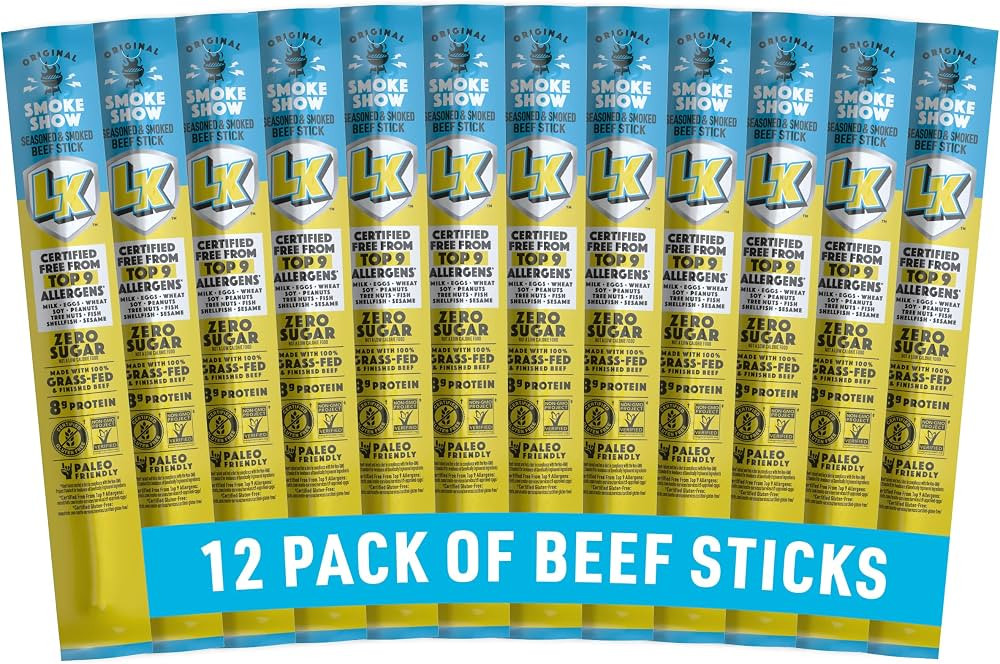 Lorissa's Kitchen Premium Grass-Fed & Finished Beef Jerky Snack Sticks 12-Pack: Original Smoked F... | Amazon (US)
