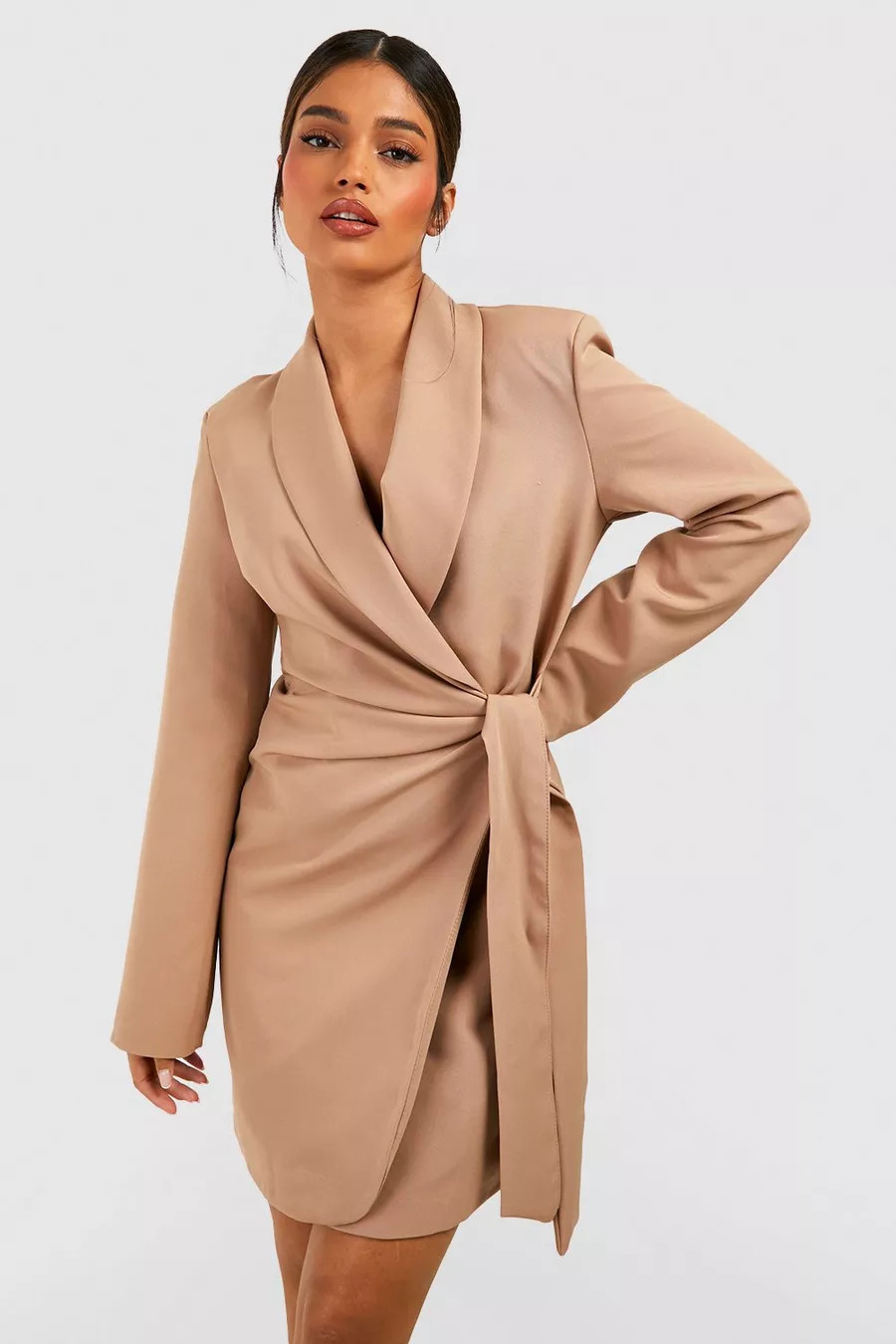 Tie Waist Tailored Blazer Dress | Boohoo.com (US & CA)