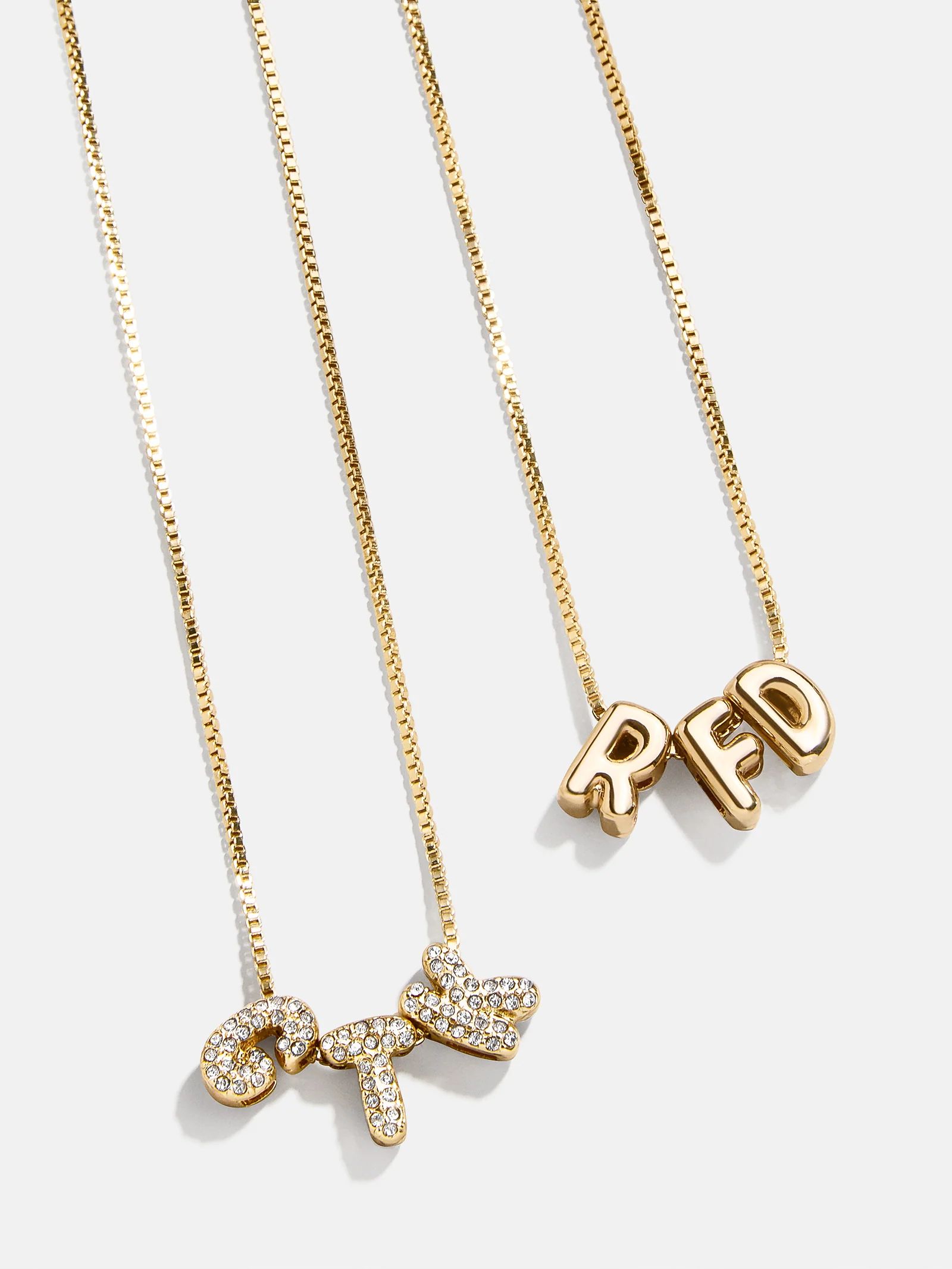 Mini Custom Bubble Letter Necklace - 3 Letters | BaubleBar (US)