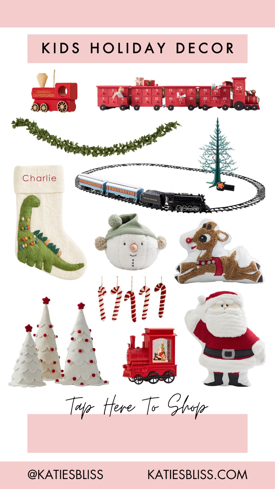 Kids holiday decor 🎄

Train. Pillow. Santa. Tree. Stocking. Garland. Kids room. Decor. Pottery barn. Christmas. 



#LTKHoliday #LTKhome #LTKSeasonal