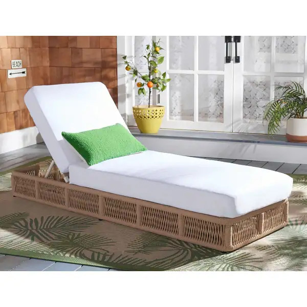 SAFAVIEH Outdoor Gillian Sun Lounger - 74.8" W x 24.8" L x 12.99" H | Bed Bath & Beyond