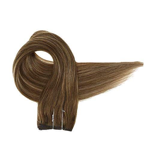 Full Shine Halo Extensions Invisible Crown Human Hair 16 Inch Halo Fish Line On Hairpiece Color 4... | Amazon (US)