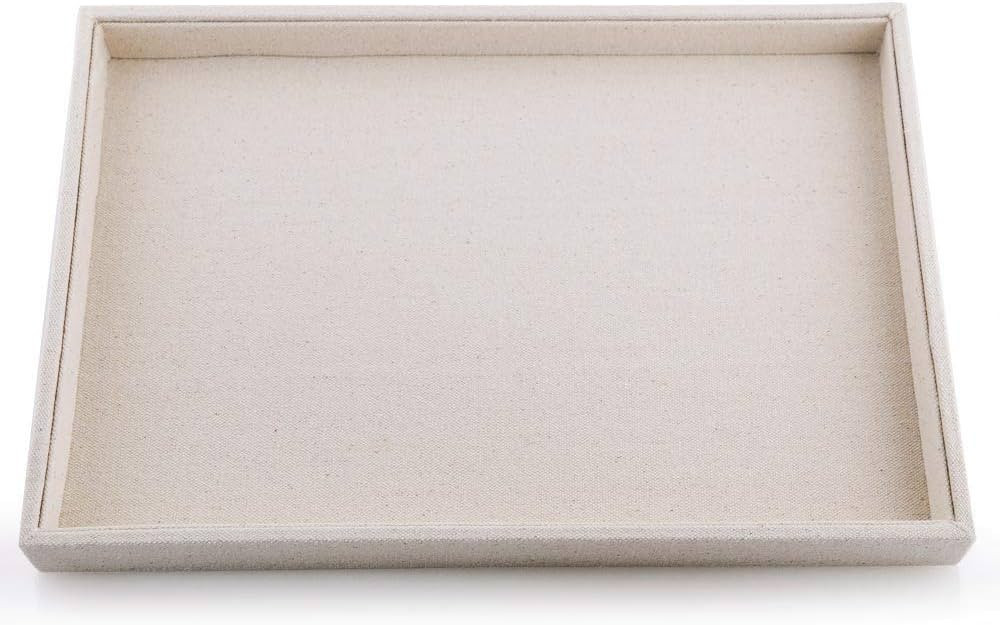Oirlv linen Jewelry Display Trays Stackable Necklace Bracelet Ring Showcase Display Empty Plate(P... | Amazon (US)