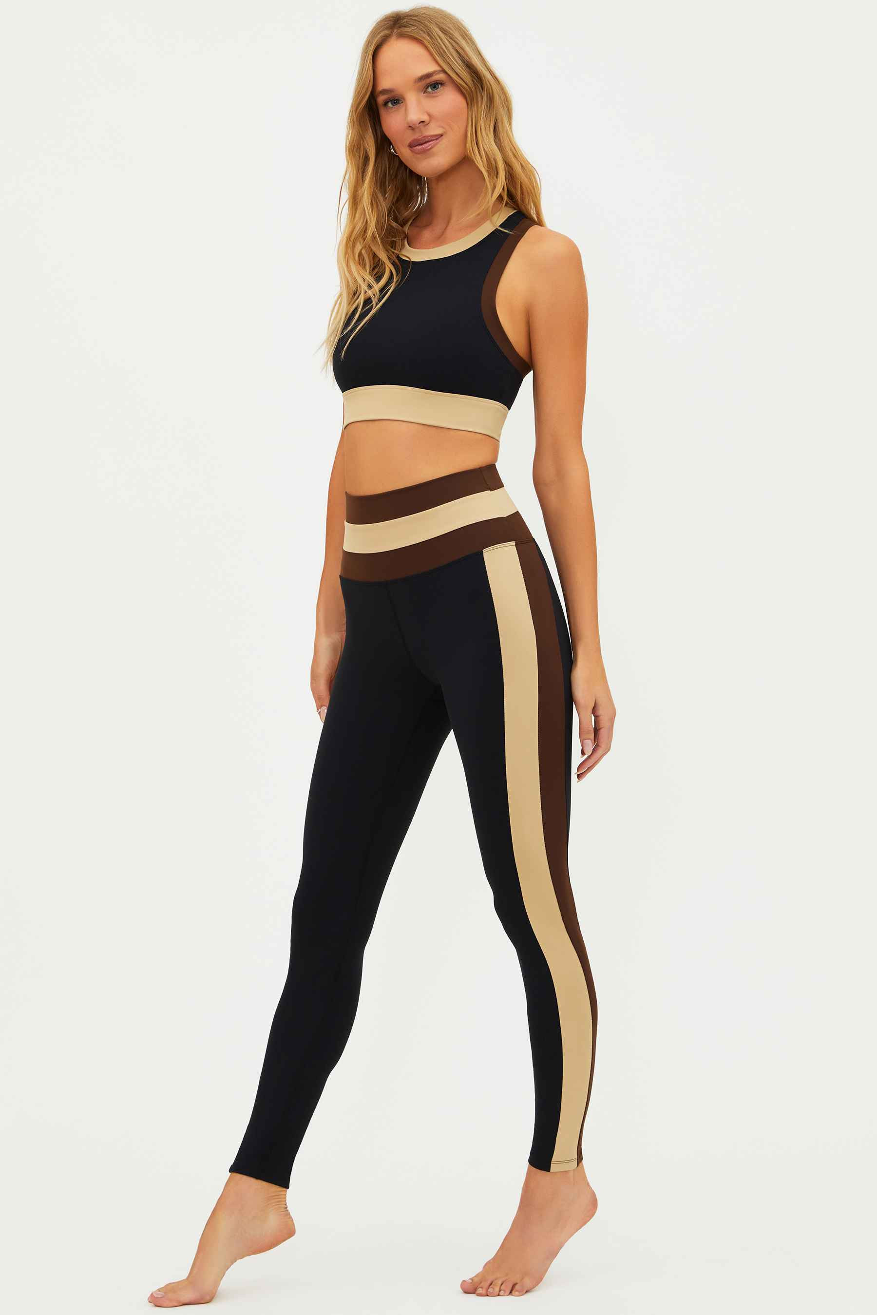 Mariella Legging Mystic Colorblock Matte | Black & Brown Legging | Beach Riot | Beach Riot