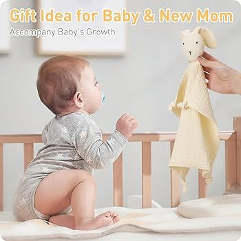Newborn Baby Loveys Security Blanket Muslin Soft & Breathable, Muslin Cotton Bunny Lovies for Bab... | Amazon (US)