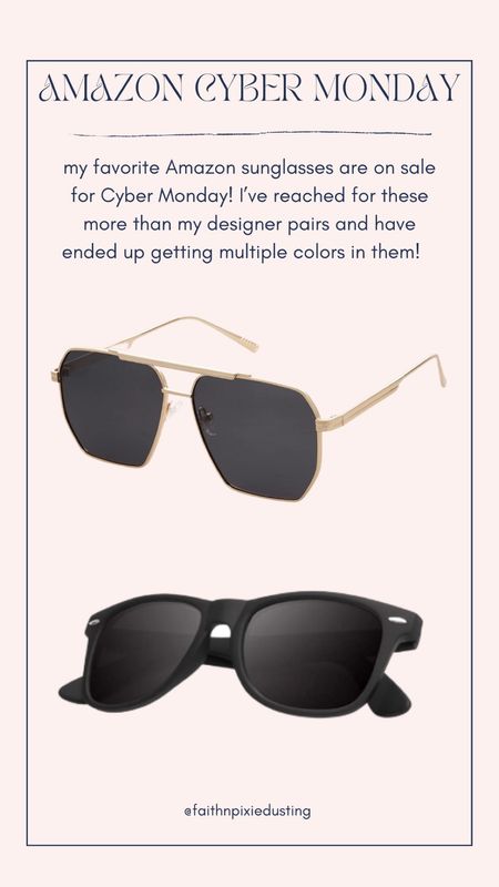 my favorite Amazon sunglasses are on sale for Cyber Monday! I’ve reached for these more than my designer pairs and have ended up getting multiple colors in them!  #amazonfinds #cybermonday gifts under $15, stocking stuffers, Amazon holy grail, designer sunglasses dupes 

#LTKCyberweek #LTKsalealert #LTKGiftGuide