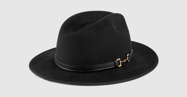 Gucci Felt hat with leather detail | Gucci (UK)