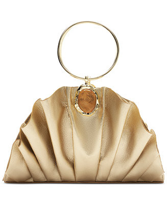 Ravena Small Gold-Tone Ring Handle Clutch | Macy's