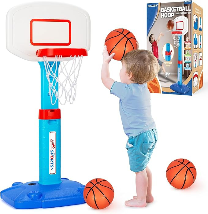 Toddler Basketball Hoop Indoor for Age 1-3, Adjustable Kids Basketball Hoops, Mini Basketball Hoo... | Amazon (US)