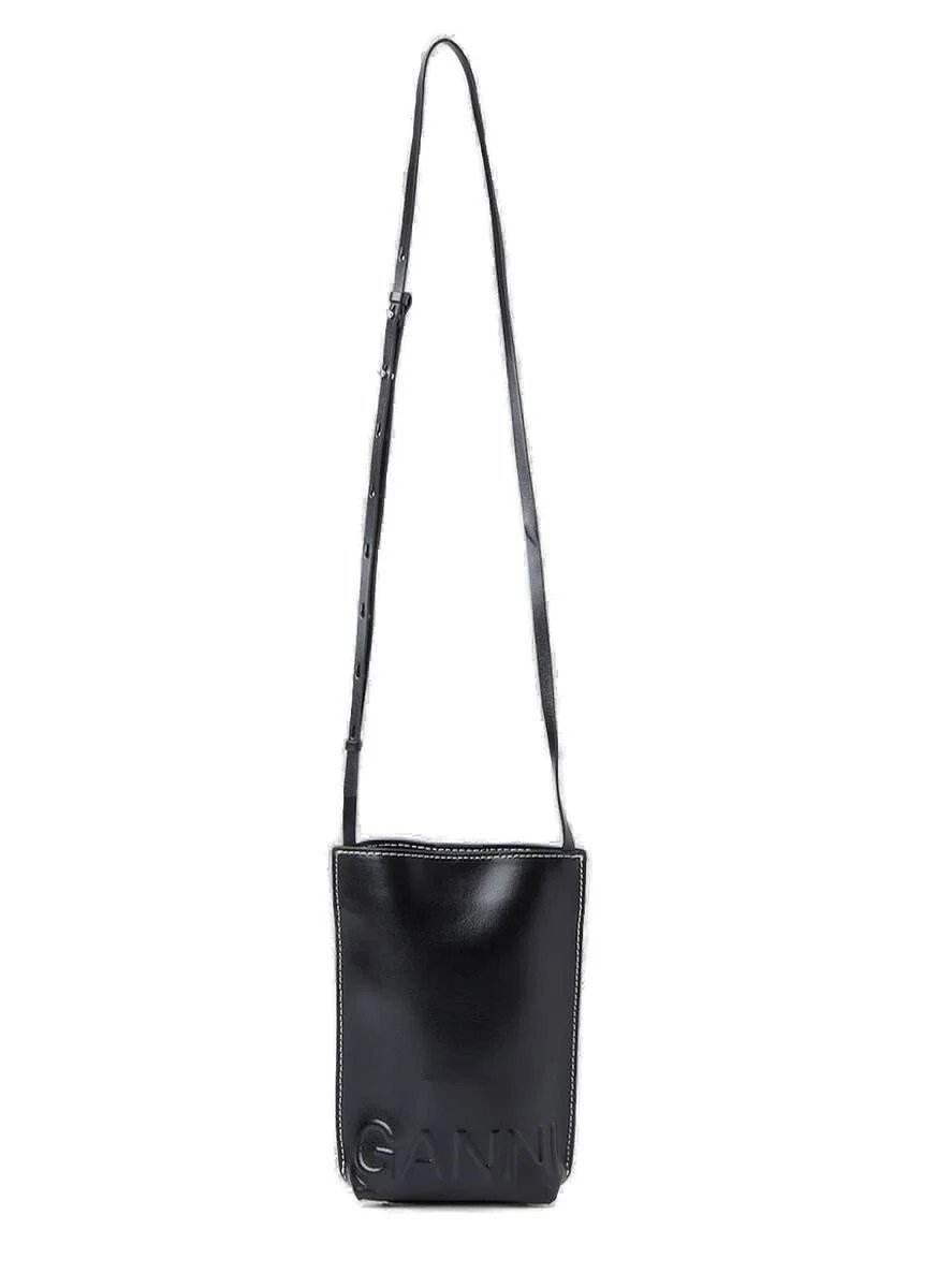 Ganni Logo Embossed Crossbody Bag | Cettire Global