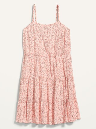 Sleeveless Tiered Printed Plus-Size Swing Dress | Old Navy (US)
