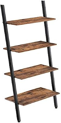 VASAGLE Industrial Ladder Shelf, 4-Tier Bookshelf, Storage Rack Shelves, for Living Room, Kitchen... | Amazon (US)