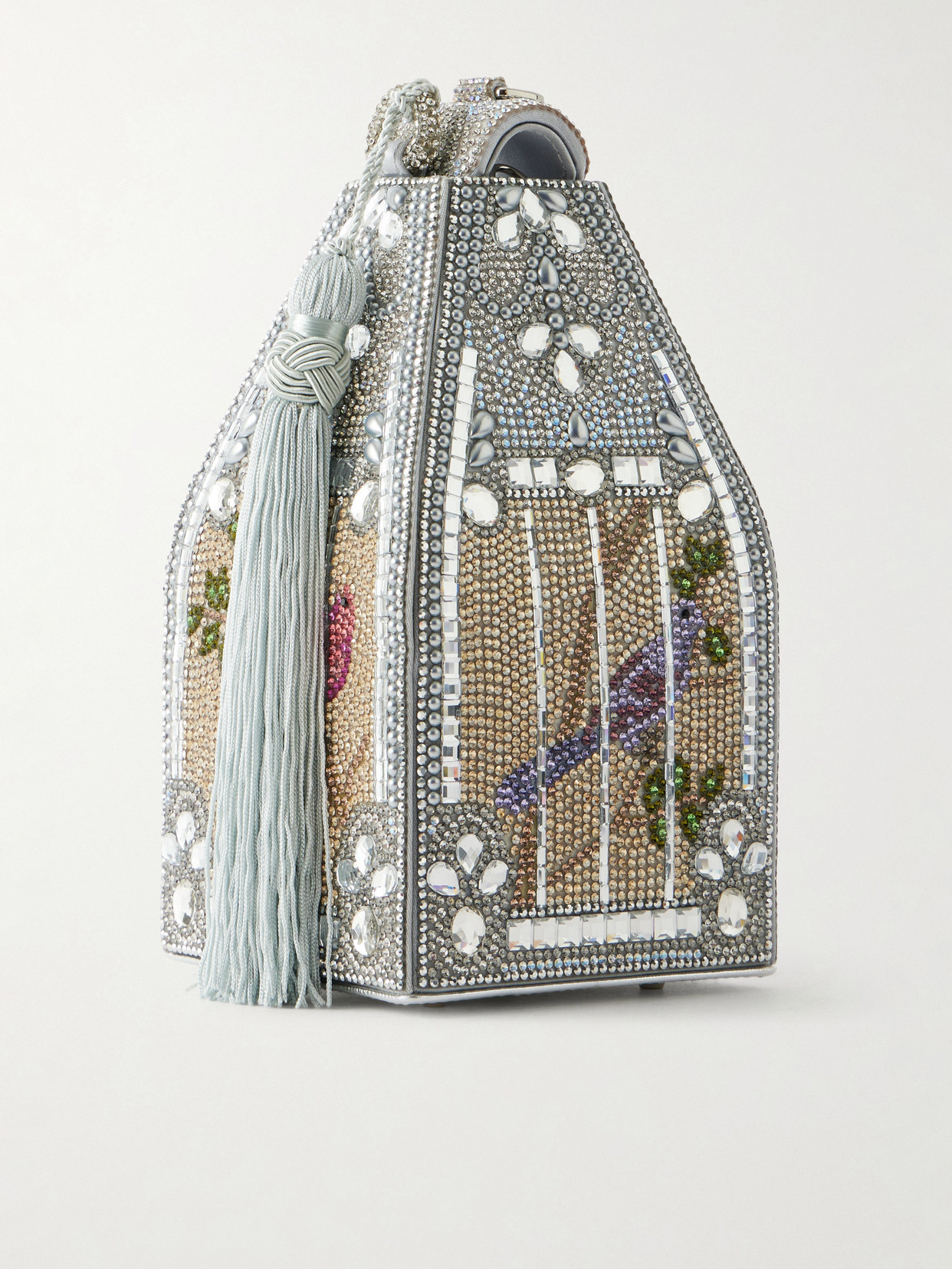 Judith Leiber Couture - Landmark Crystal-embellished Satin Clutch - Silver | NET-A-PORTER (US)