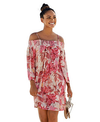 Women's flowy off the shoulder patterned dress | Macy's