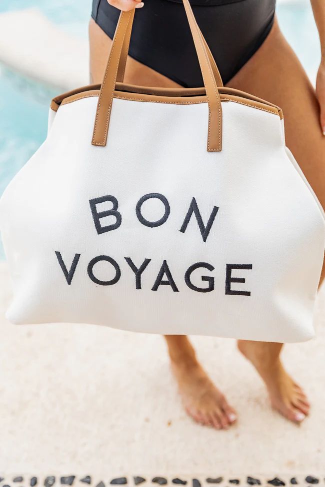 Occupy Your Time Bon Voyage White Tote | Pink Lily