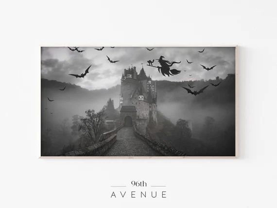 Halloween Frame Tv Art witch Castle Tv Frame Art  Samsung - Etsy | Etsy (US)