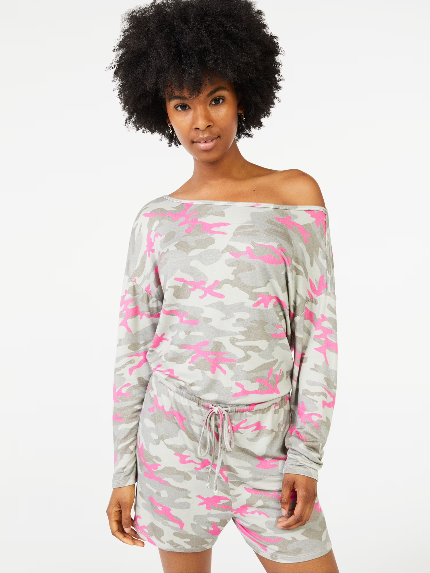 Scoop Women's Asymmetrical Lounge Romper - Walmart.com | Walmart (US)