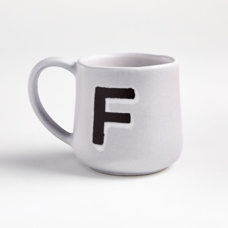"F" Monogrammed Mug + Reviews | Crate & Barrel | Crate & Barrel