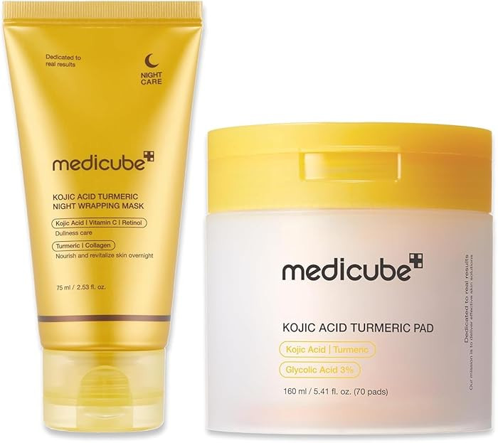 medicube Kojic Acid Prep and Seal Duo for Troubled Skin: Kojic Acid Turmeric Overnight Wrapping P... | Amazon (US)