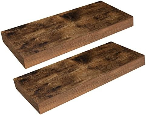 HOOBRO Floating Shelves, Wall Shelf Set of 2, 15.7 inch Hanging Shelf with Invisible Brackets, fo... | Amazon (US)