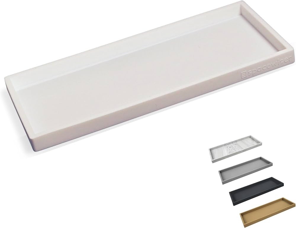 Countertop and Vanity Tray - 11.7" Silicone Bathroom Tray, Soap Trays for Kitchen Counter, Bathro... | Amazon (US)