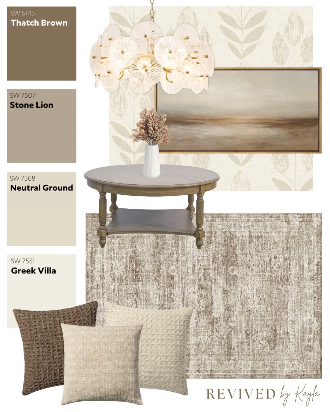 Brown and cream room design mood board 🤎✨ 

#homedecor #homedesign #interior #home #decor #design #neutral #neutralhome #browndecor #livingroom #modern #cozy #natural #calming #sherwinwilliams #moodboard #wayfair #amazon

#LTKHome