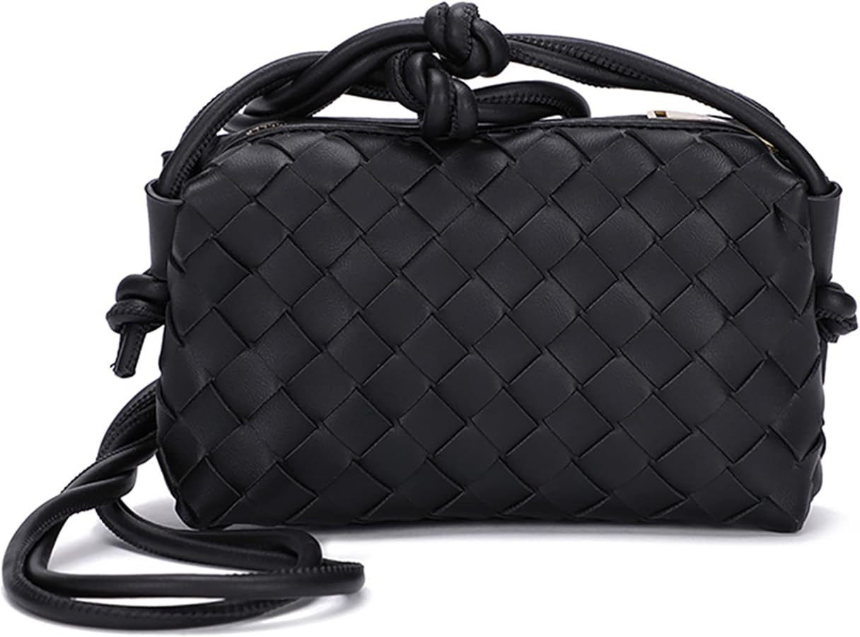 Woven Crossbody Bags For Women, Small Handmade Purse Clutch Shoulderbag Handbag, Zipper Closure | Amazon (US)