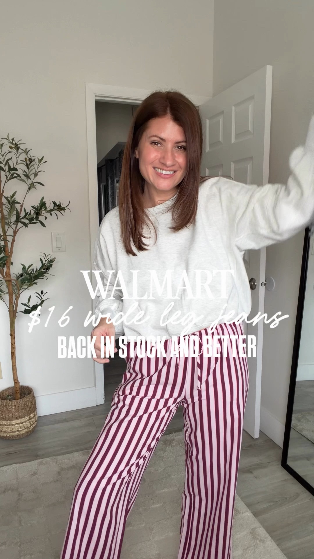 Last year I grabbed these $16 wide leg jeans on a whim and they instantly became our favorite l, the kind you throw on thinking “just for errands” and end up wearing all day because they feel like pajamas. 🤍 Well guess what… they’re BACK in stock and somehow the fit is even better this year. Softer, drapier, and that perfect relaxed wide leg that makes you look put together with zero effort.

If you missed them last time, this is your sign. They will not stay in stock long at this price.

I sized down to an XS! 

Make sure you’re following @styledinasnap_ so you never miss these restocks and affordable favorites.

Run, don’t walk on these, your comfy-cute spring uniform is waiting. ✨

#affordablefashion #walmartstyle

#LTKSeasonal #LTKOver40