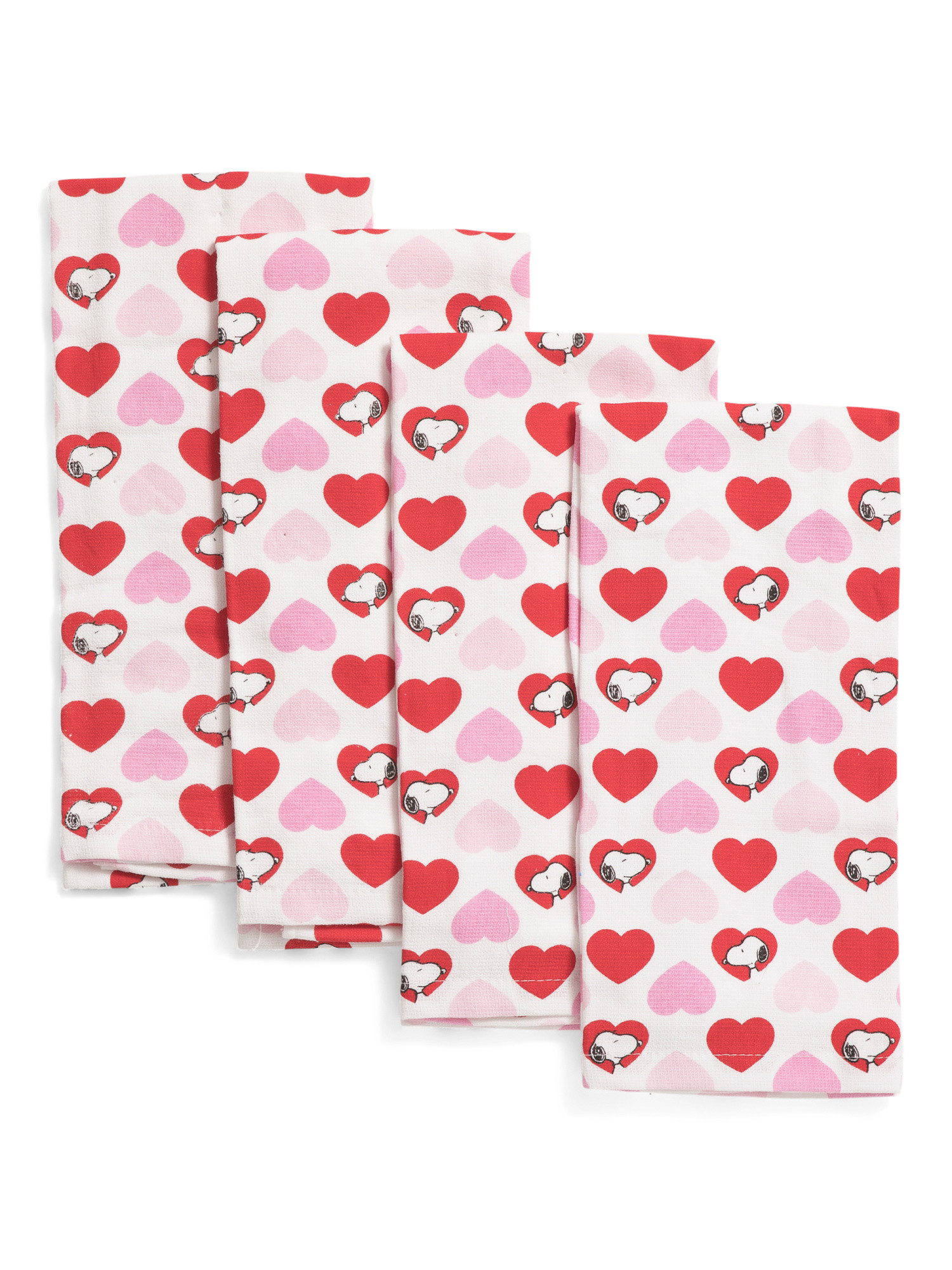 Set Of 4 Snoopy Vday Kitchen Towels | TJ Maxx