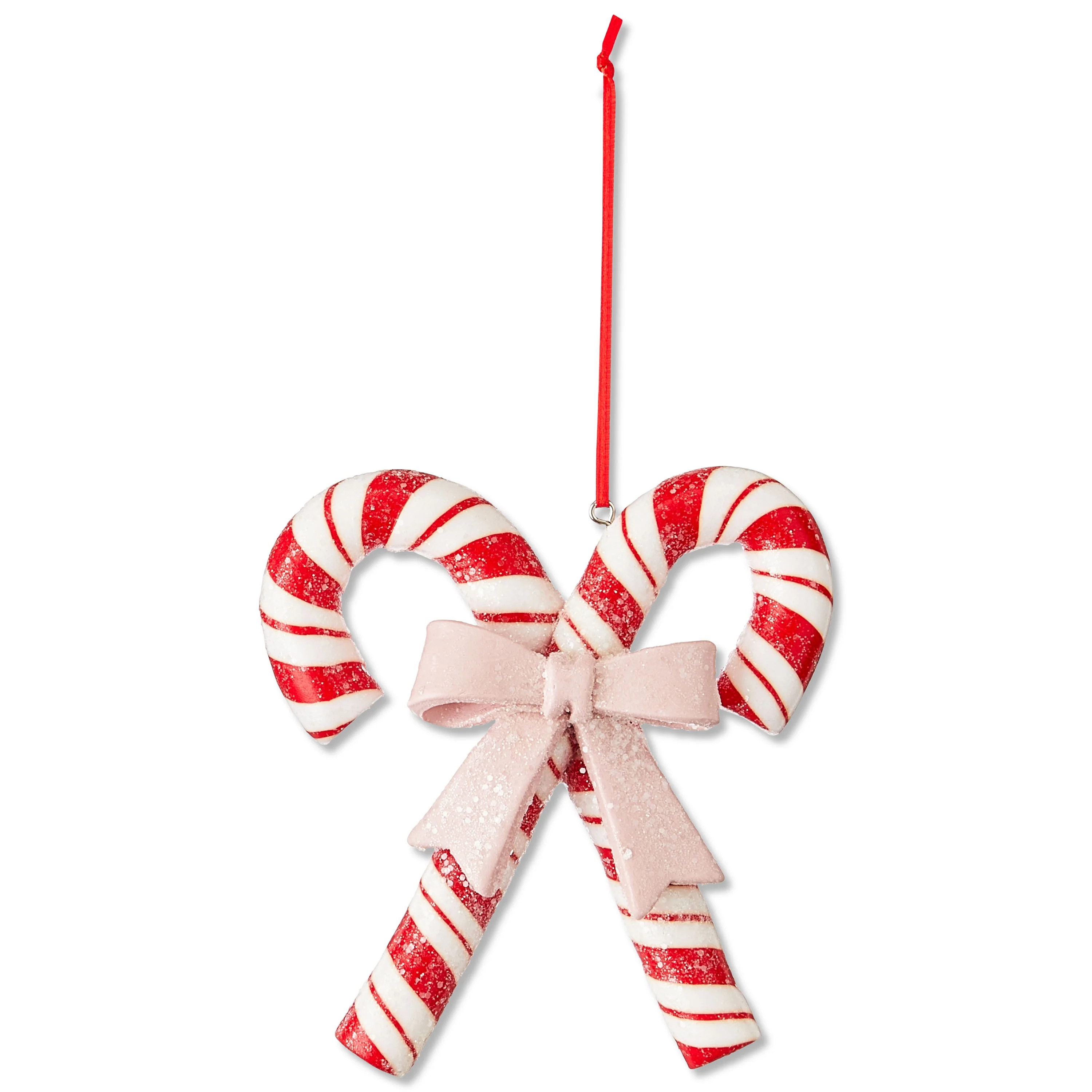 Red and White Clay Dough Candy Cane Christmas Ornament, 4.5", by Holiday Time | Walmart (US)