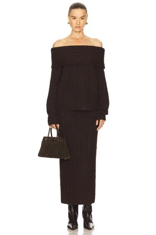 Line & Dot Ophelie Skirt in Chocolate from Revolve.com | Revolve Clothing (Global)